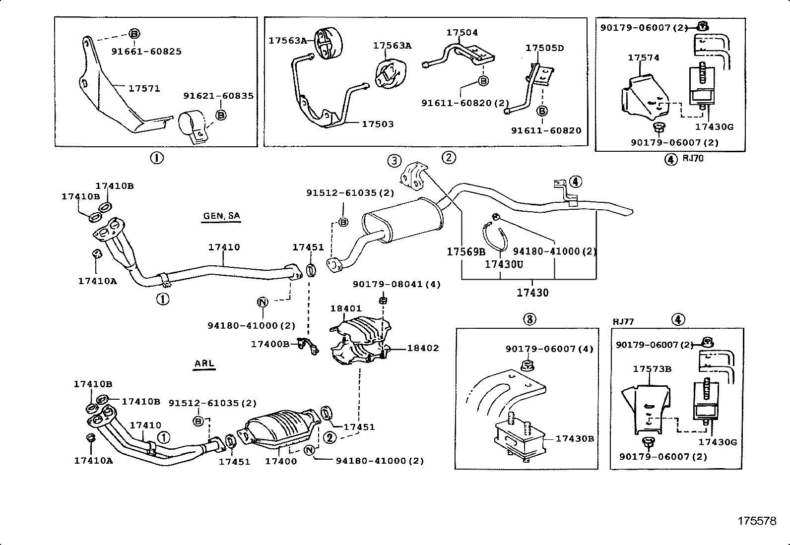 17405-35142 PIPE ASSY, EXHAUST, TAIL product image