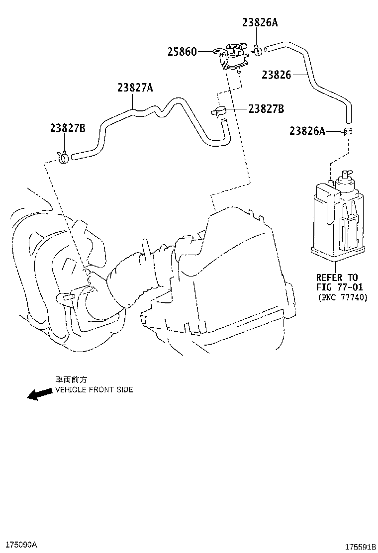 23826-21180 HOSE, FUEL VAPOR FEED, NO.1 product image