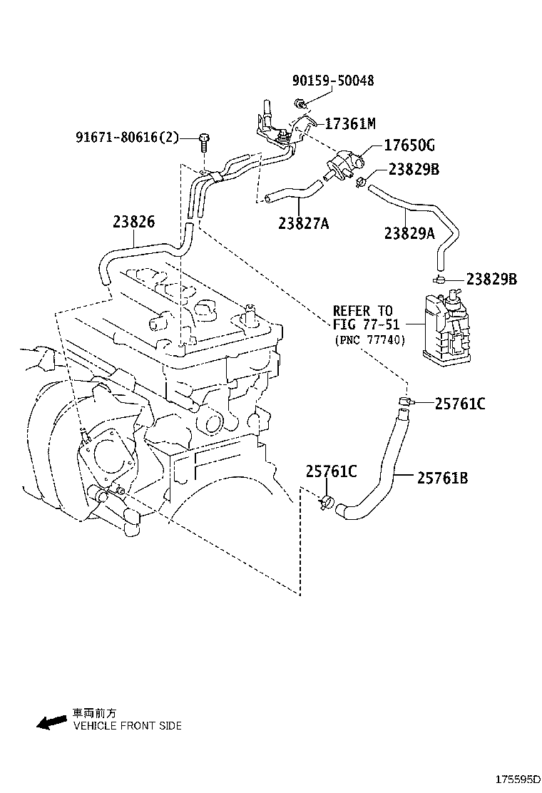 23826-37040 HOSE, FUEL VAPOR FEED product image