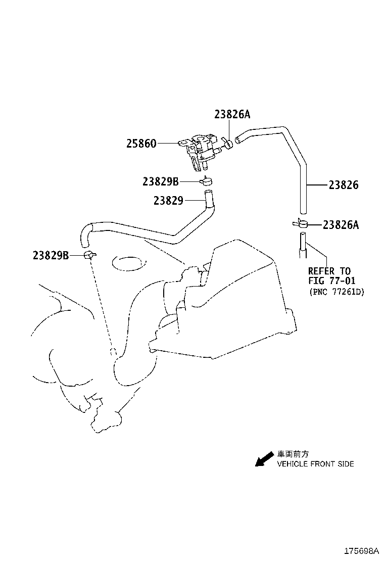 23826-21160 HOSE, FUEL VAPOR FEED, NO.1 product image