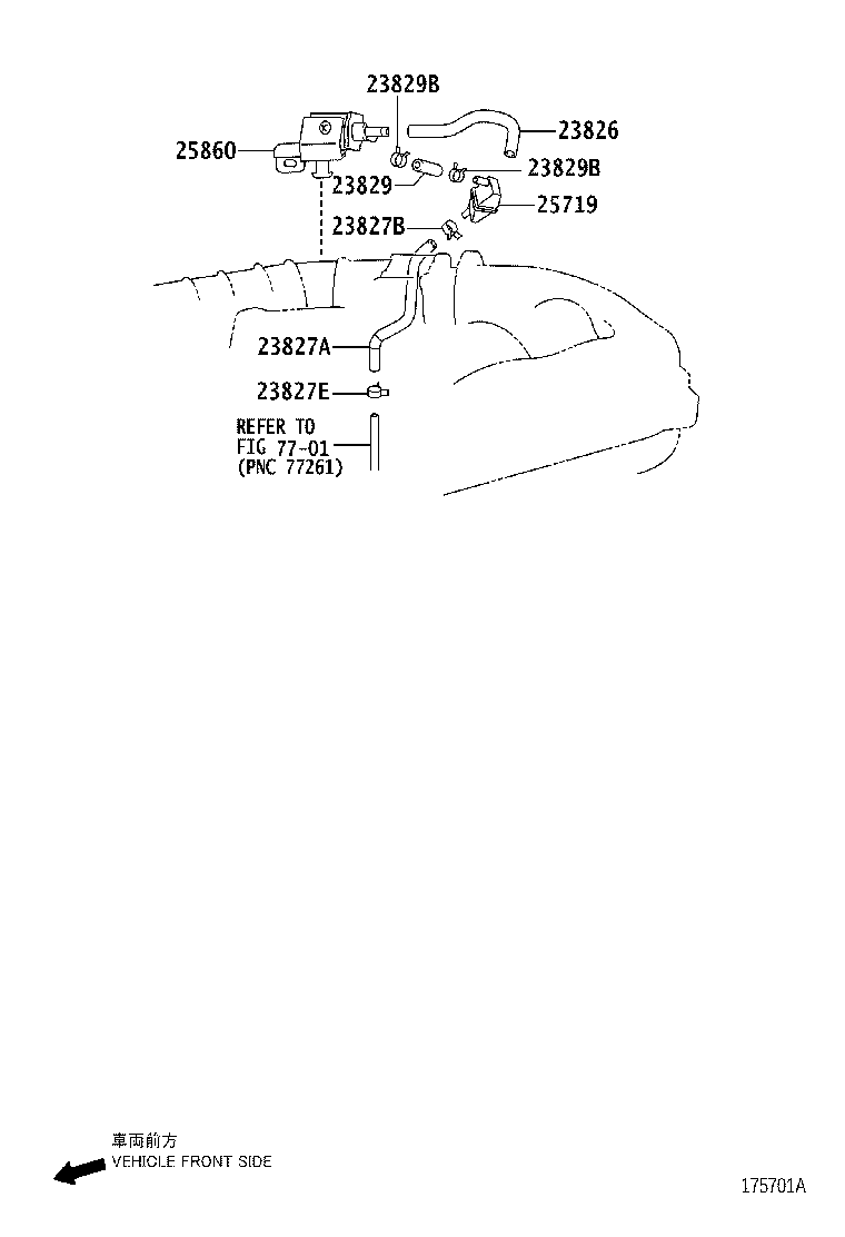 23829-31010 HOSE, FUEL VAPOR FEED, NO.3 product image