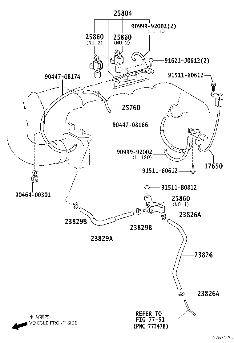 23826-38020 HOSE, FUEL VAPOR FEED, NO.1 product image
