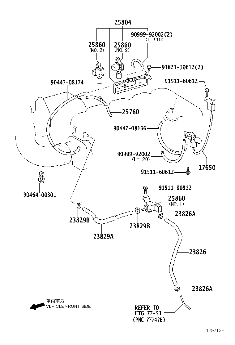23826-31240 HOSE, FUEL VAPOR FEED, NO.1 product image