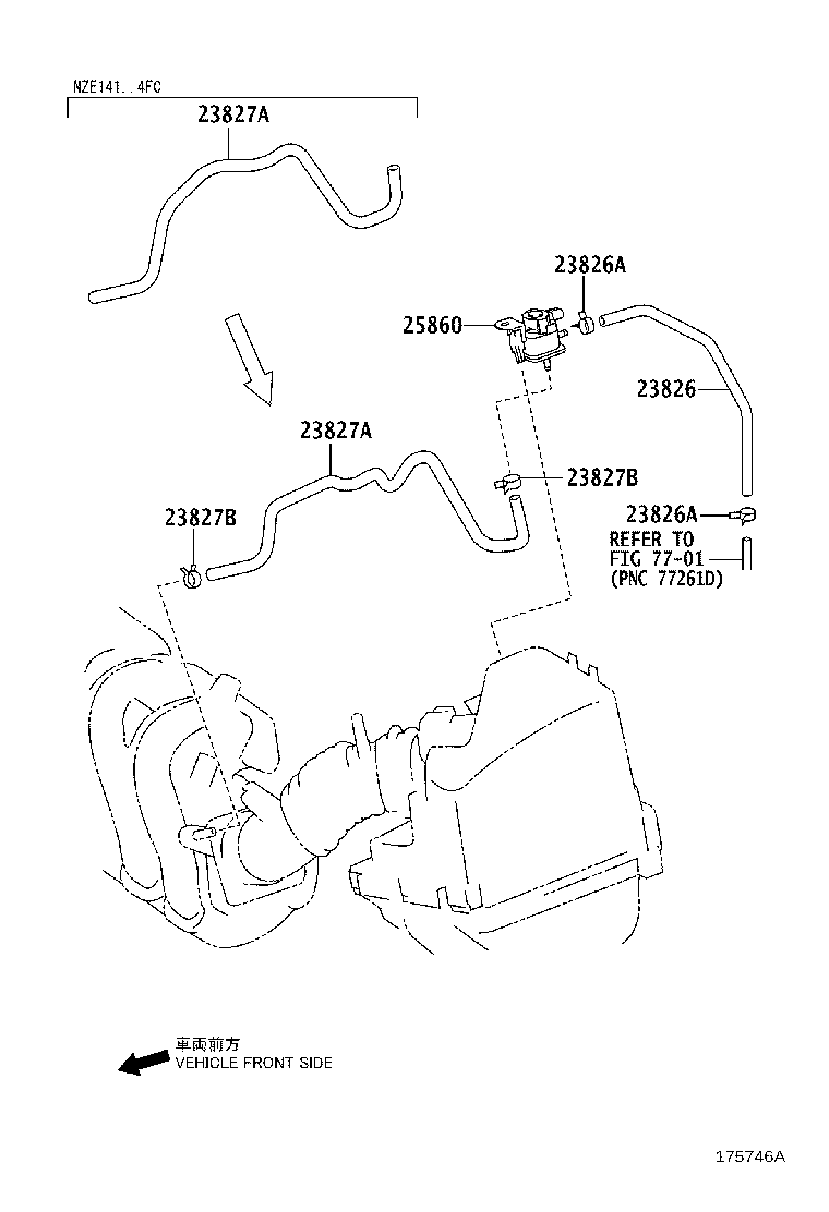 23826-21160 HOSE, FUEL VAPOR FEED, NO.1 product image