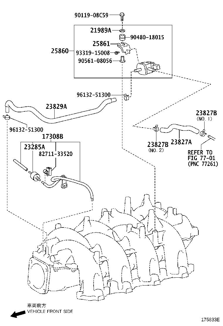 Toyota 23829-38050 HOSE, FUEL VAPOR FEED