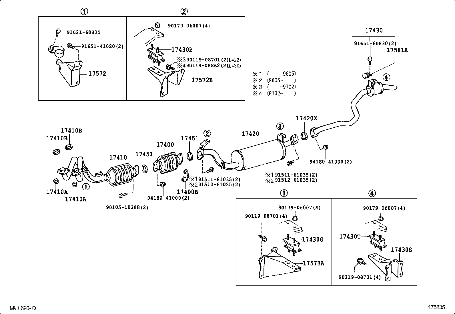 17405-61320 PIPE ASSY, EXHAUST, TAIL product image