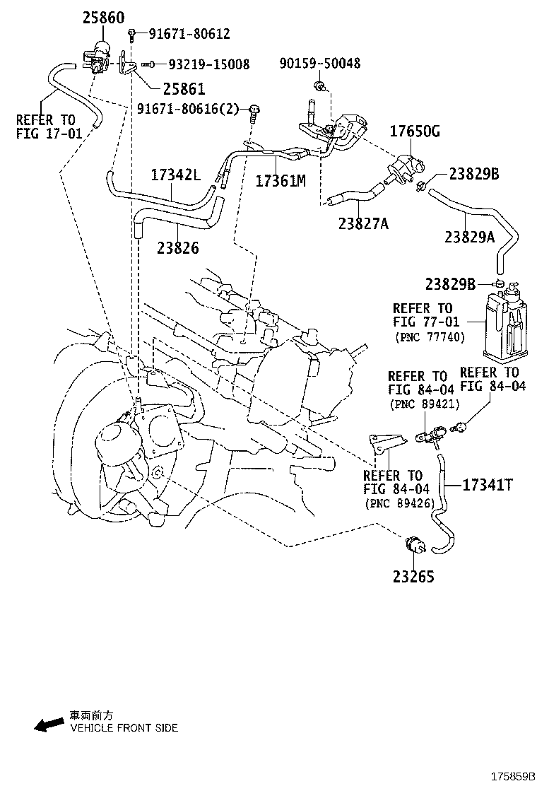 23826-21180 HOSE, FUEL VAPOR FEED, NO.1 product image