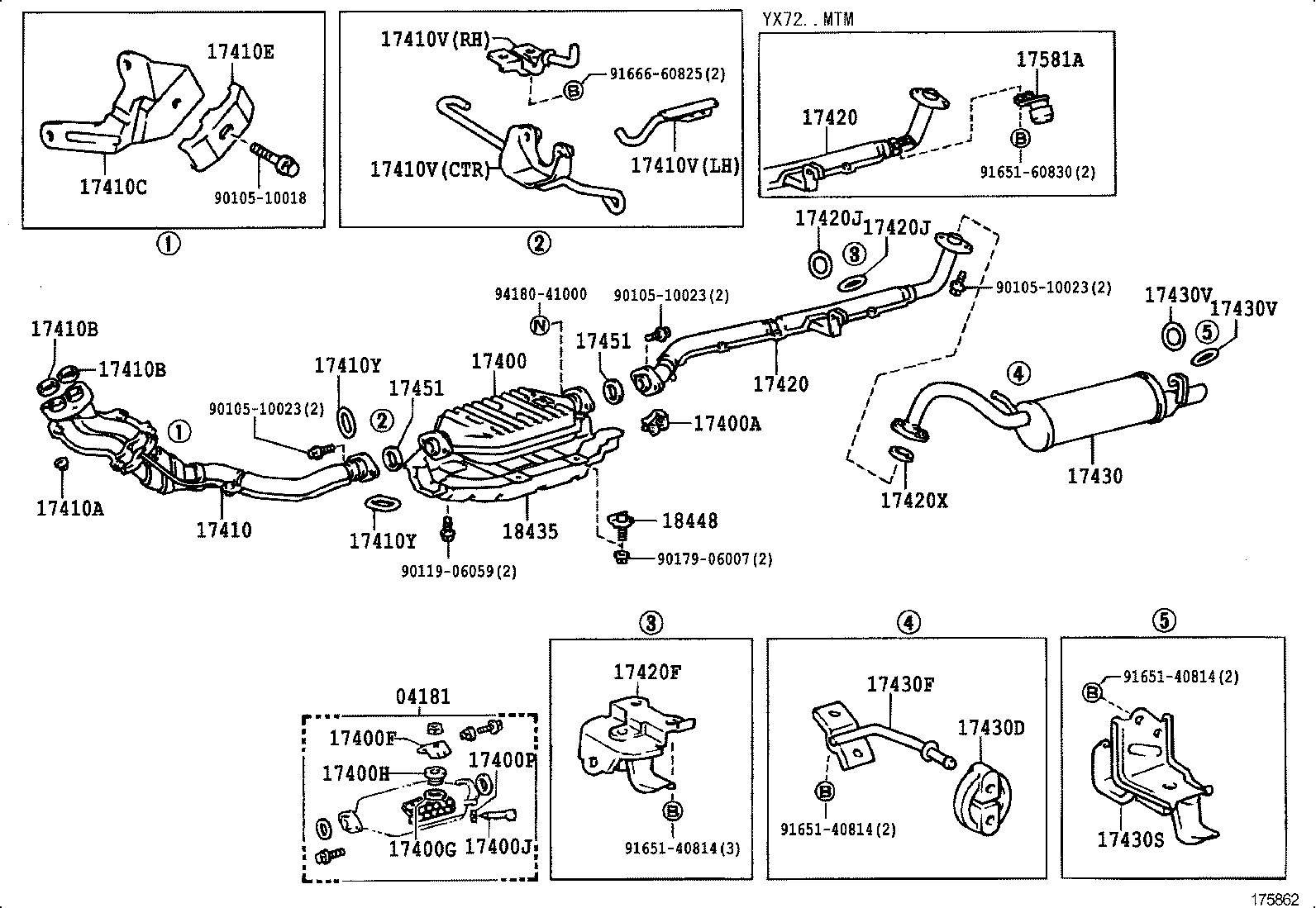 17430-43190 PIPE ASSY, EXHAUST, TAIL product image