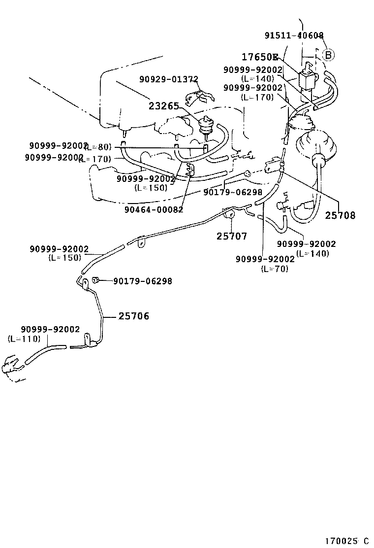23827-75200 HOSE, FUEL VAPOR FEED, NO.2 product image