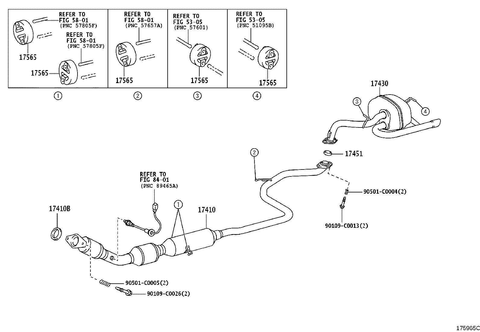 17565-0T060 SUPPORT, EXHAUST PIPE, NO.5 product image
