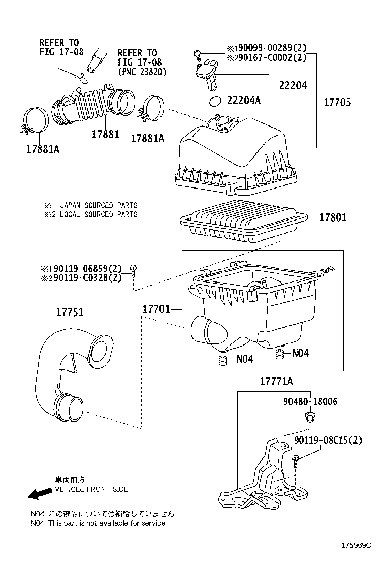 17801-0T020 ELEMENT SUB-ASSY, AIR CLEANER FILTER product image