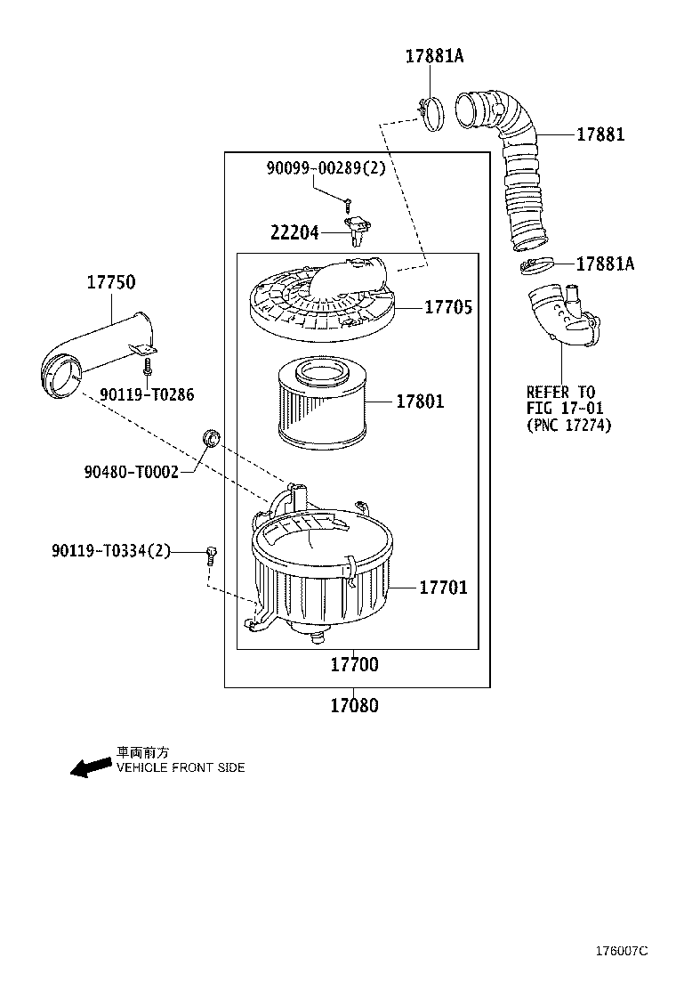 17701-0C080 CASE SUB-ASSY, AIR CLEANER product image