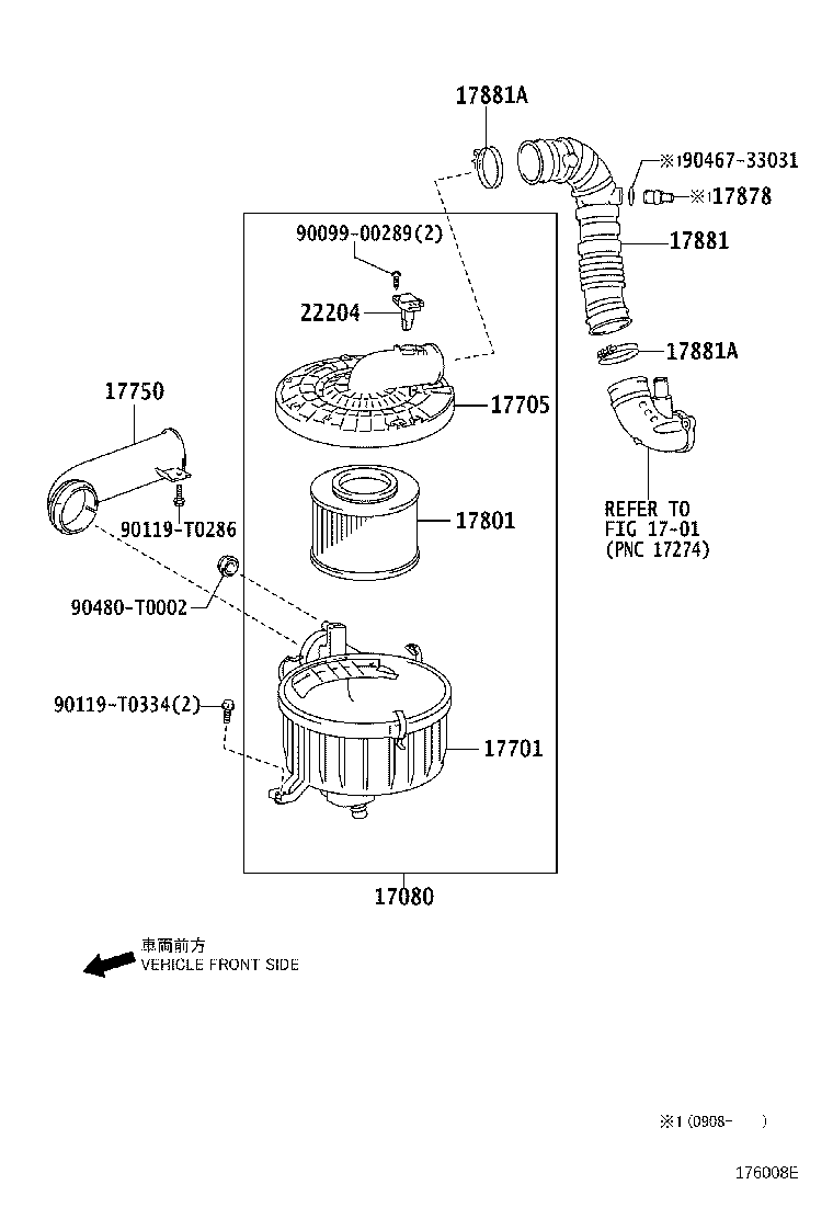 17701-0C080 CASE SUB-ASSY, AIR CLEANER product image