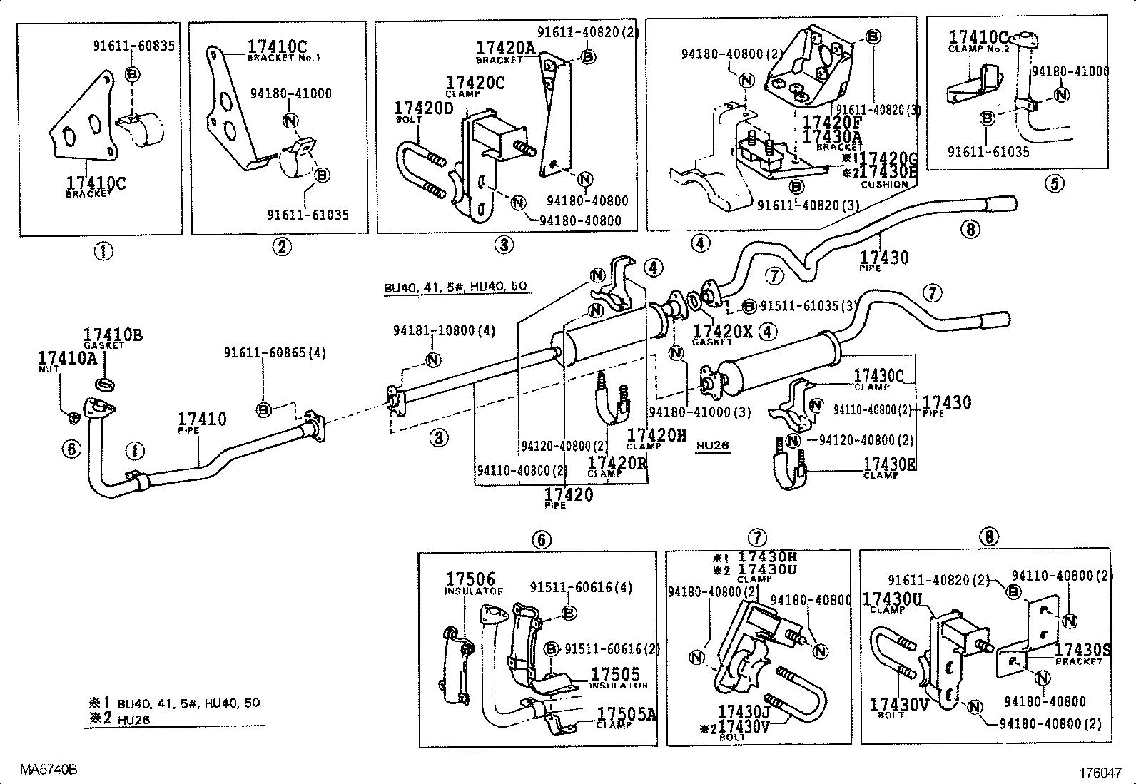 17430-56120 PIPE ASSY, EXHAUST, TAIL product image