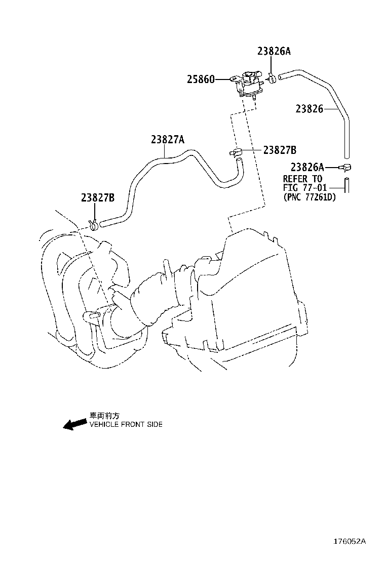 25706-33071 PIPE SUB-ASSY, VACUUM TRANSMITTING, NO.1 product image