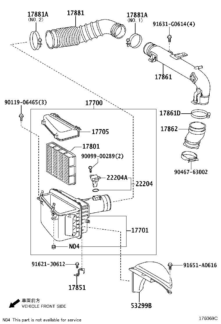 17700-54860 CLEANER ASSY, AIR product image