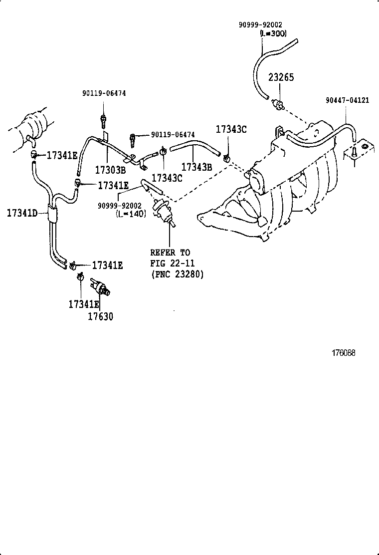 17345-74040 HOSE, NO.5(FOR IDLE-UP) product image