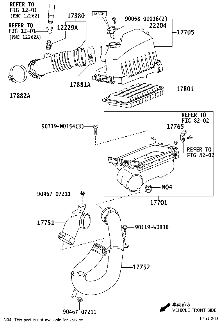 17751-0R040 INLET, AIR CLEANER, NO.1 product image