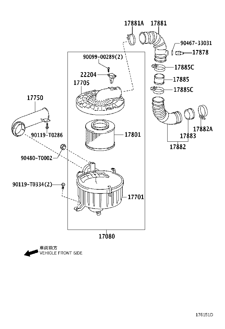 17701-0C080 CASE SUB-ASSY, AIR CLEANER product image