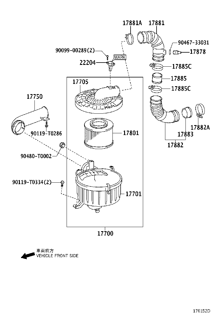 17701-0C080 CASE SUB-ASSY, AIR CLEANER product image