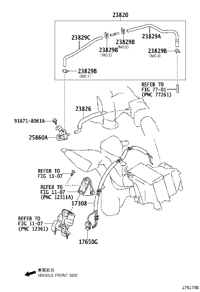 Toyota 23820-31170 HOSE ASSY, FUEL VAPOR FEED