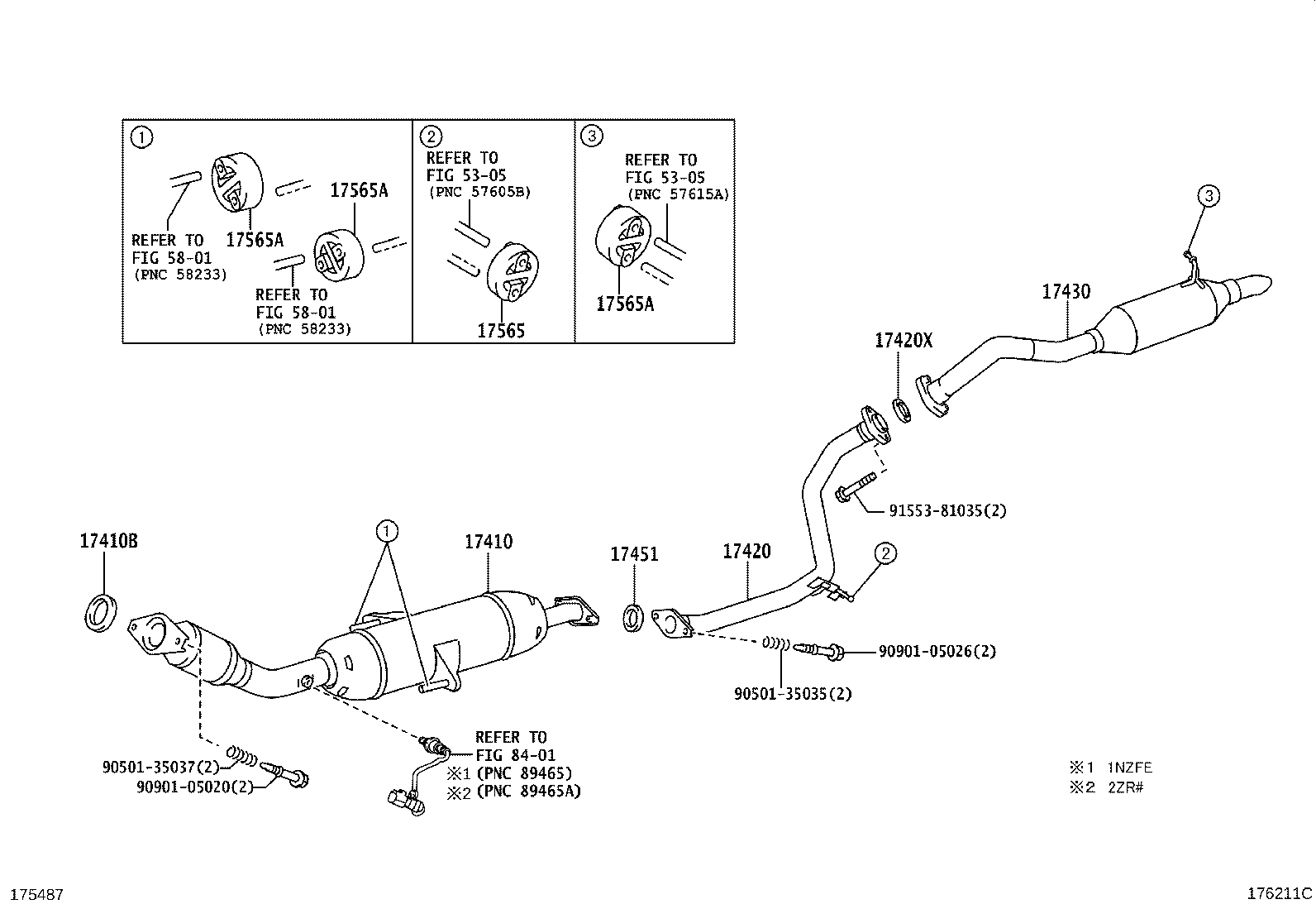 17410-22580 PIPE ASSY, EXHAUST, FRONT product image