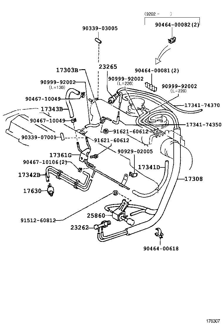 17343-74100 HOSE, NO.2(FOR IDLE-UP) product image