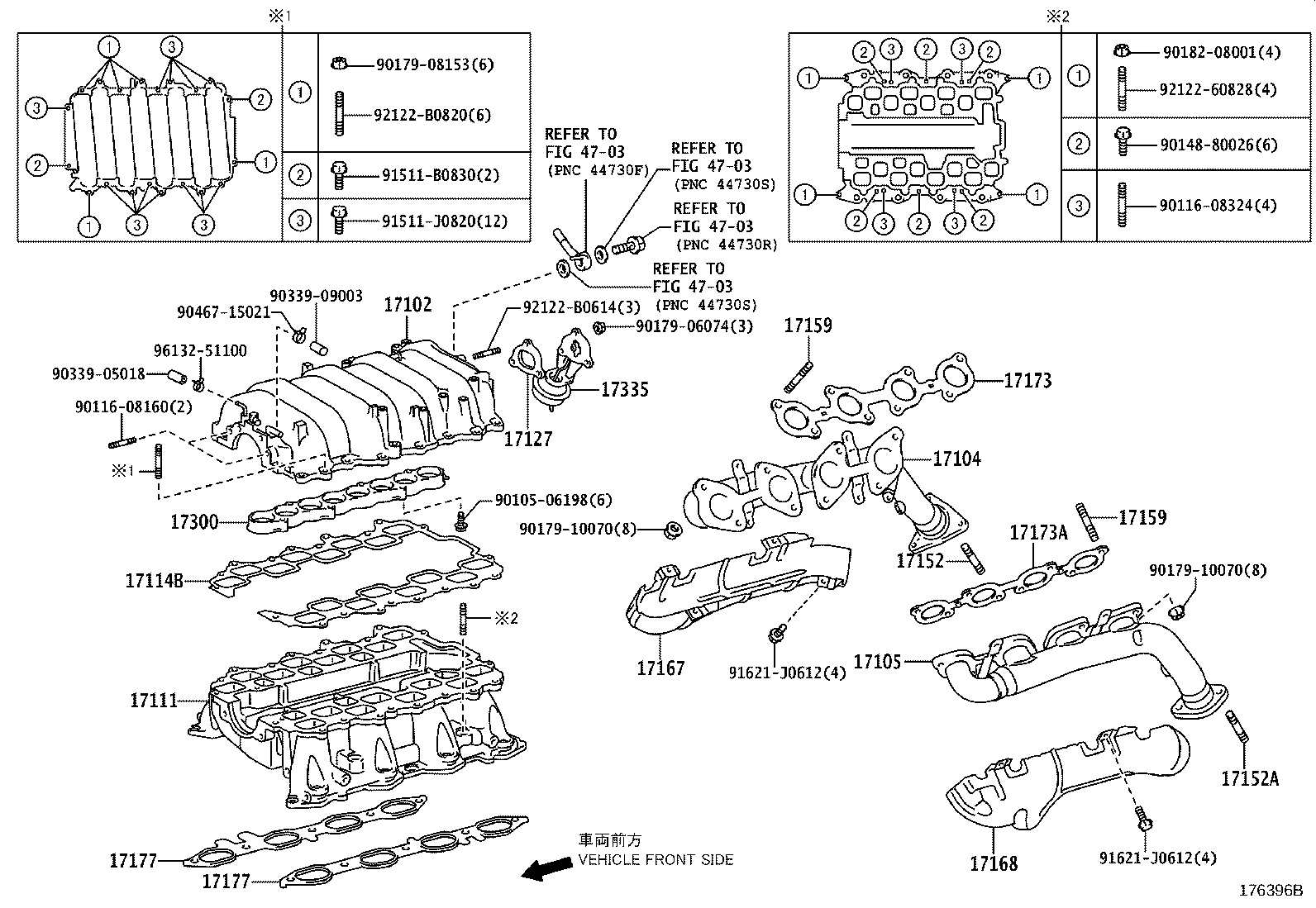 17104-50250 MANIFOLD SUB-ASSY, EXHAUST, RH product image