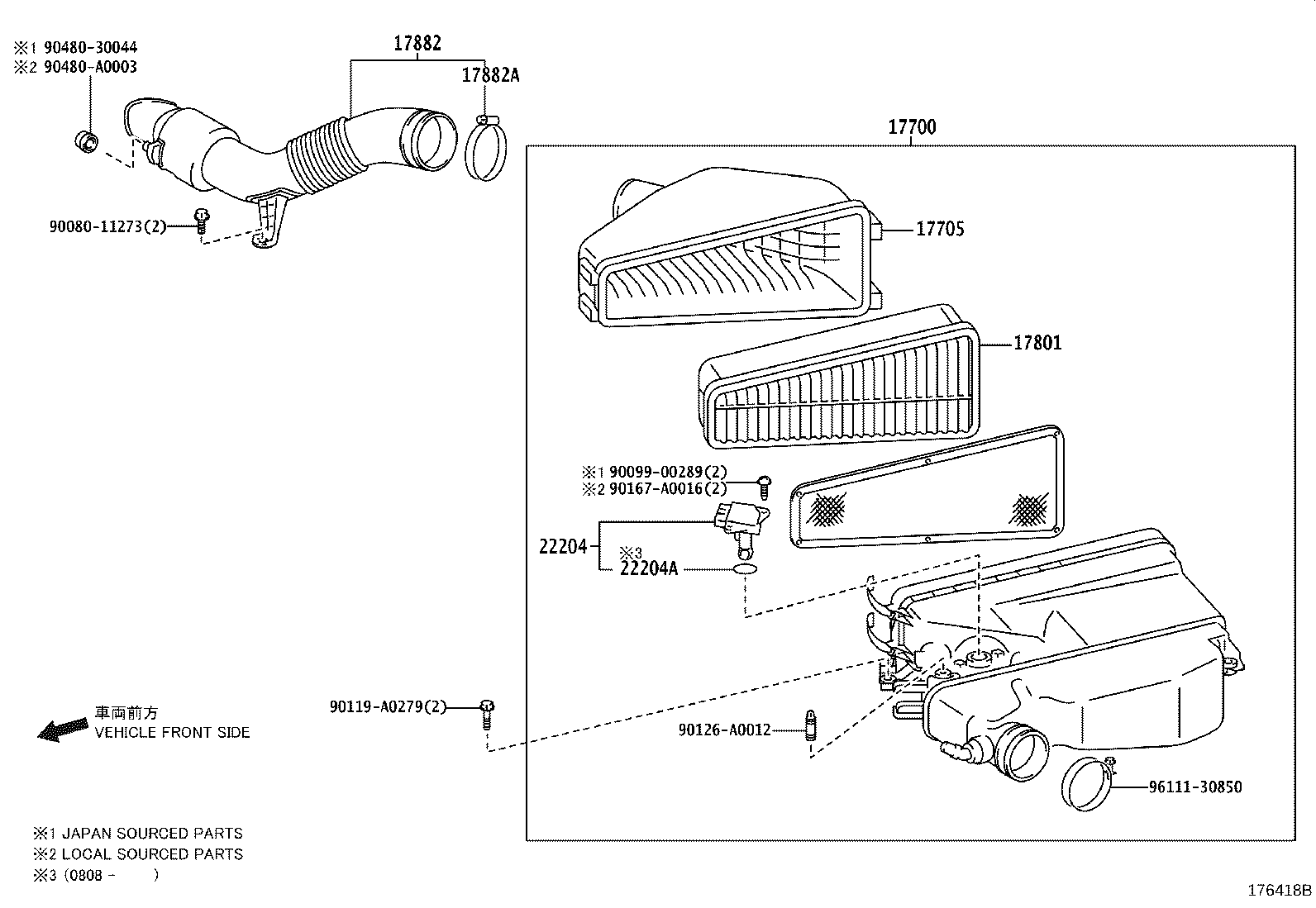 Toyota 17701-0S030 CASE SUB-ASSY, AIR CLEANER