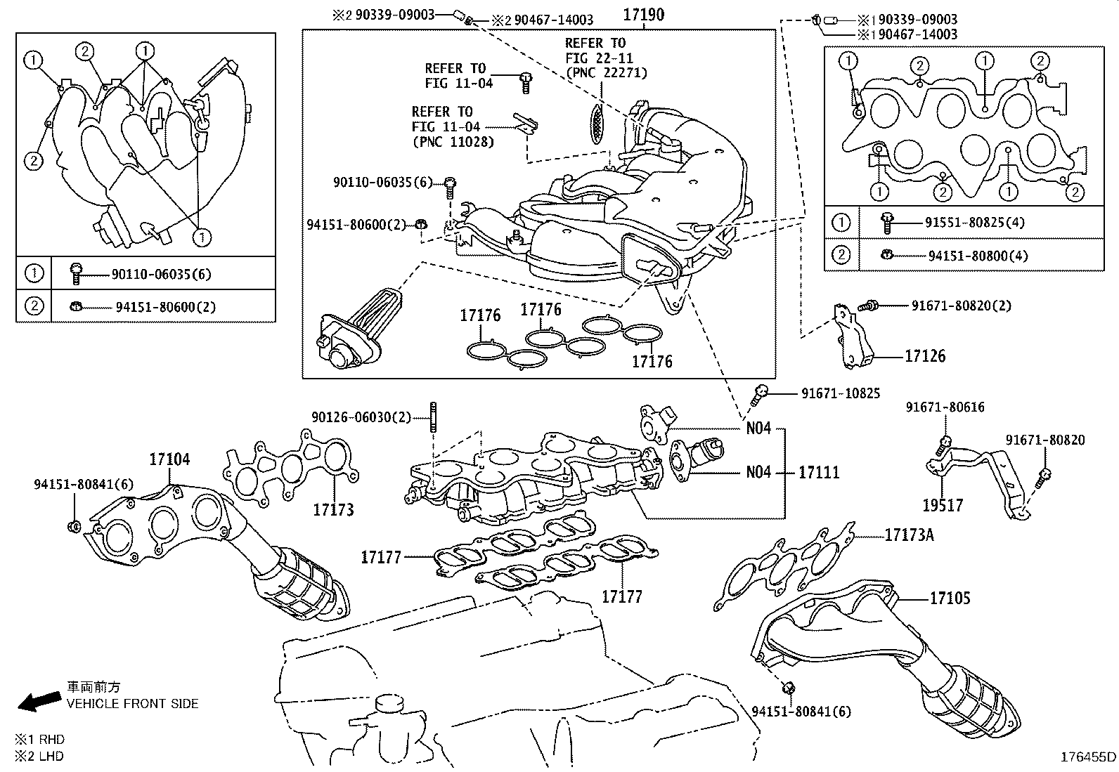 17150-31760 MANIFOLD SUB-ASSY, EXHAUST, LH product image