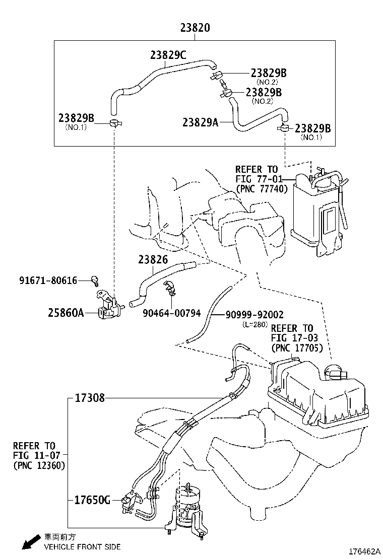 17308-36010 HOSE SUB-ASSY, VACUUM product image
