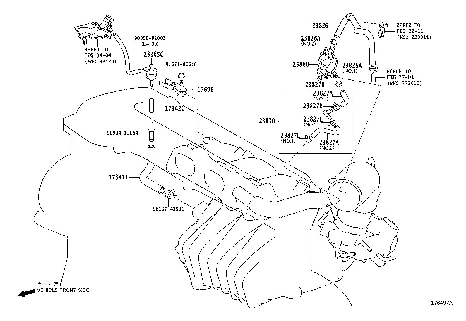 Toyota 17342-28020 HOSE, AIR, NO.2