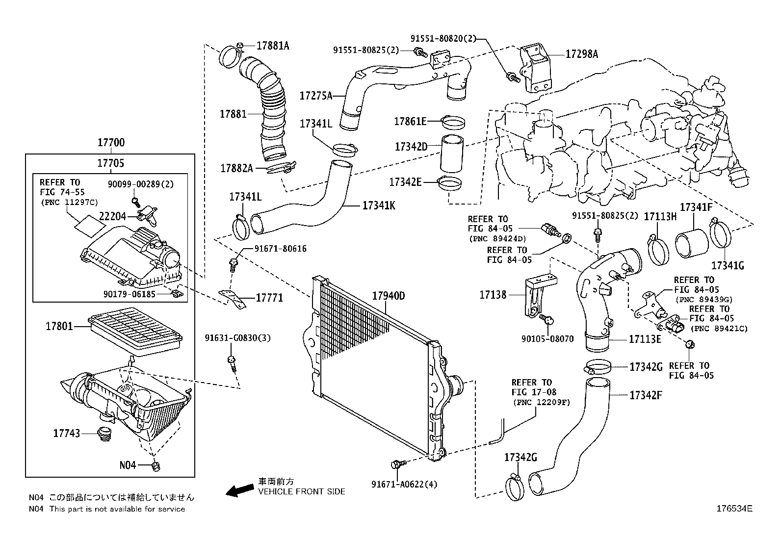 17341-11470 HOSE, AIR, NO.1(FOR INTERCOOLER) product image