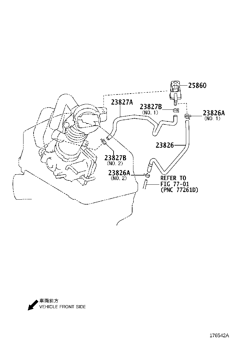 23827-31130 HOSE, FUEL VAPOR FEED, NO.2 product image
