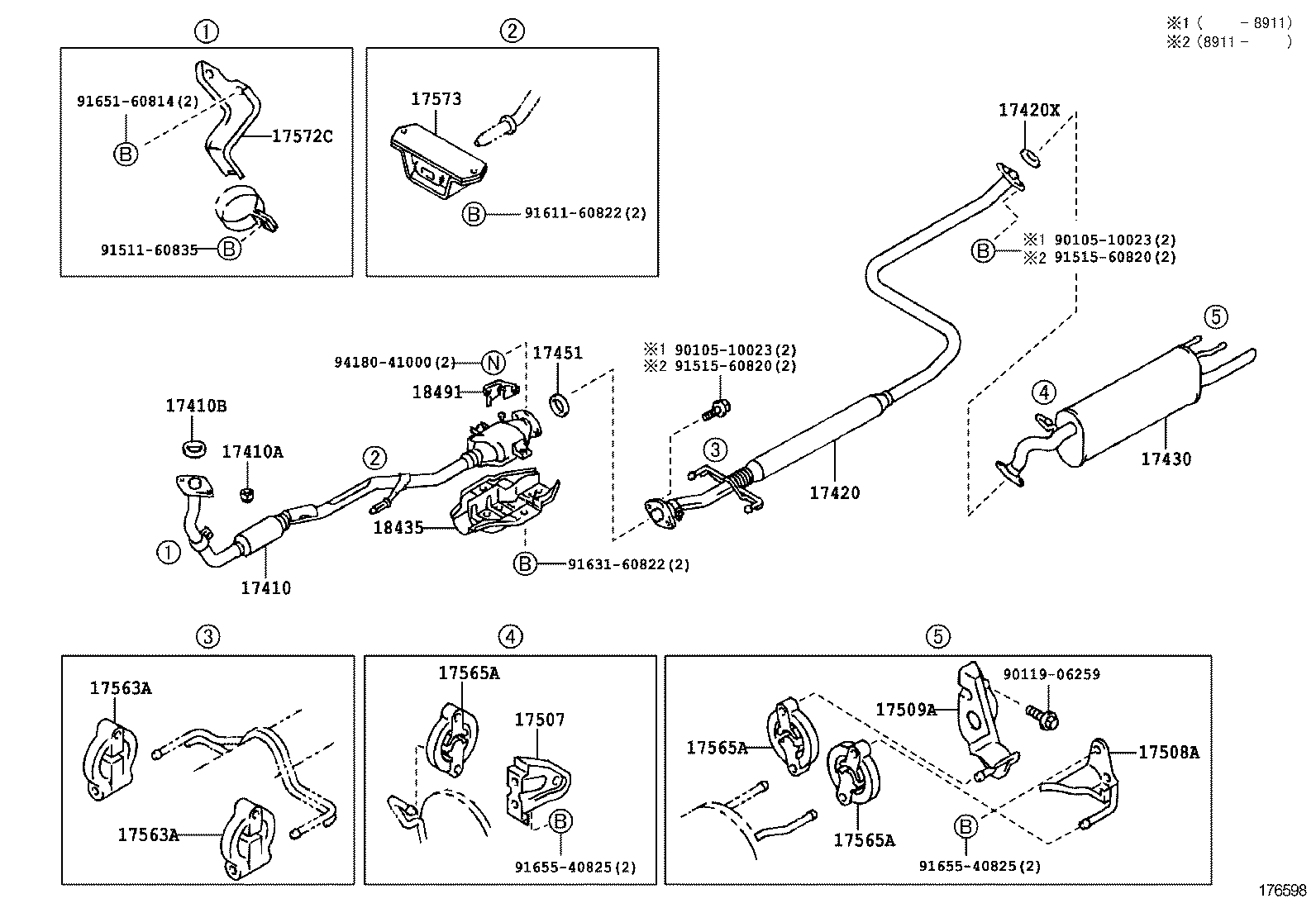 17410-74430 PIPE ASSY, EXHAUST, FRONT product image