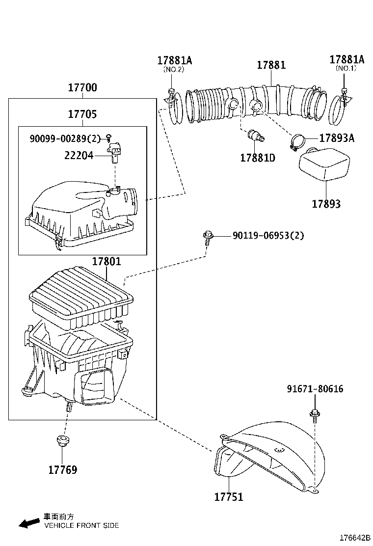 17705-31340 CAP SUB-ASSY, AIR CLEANER product image
