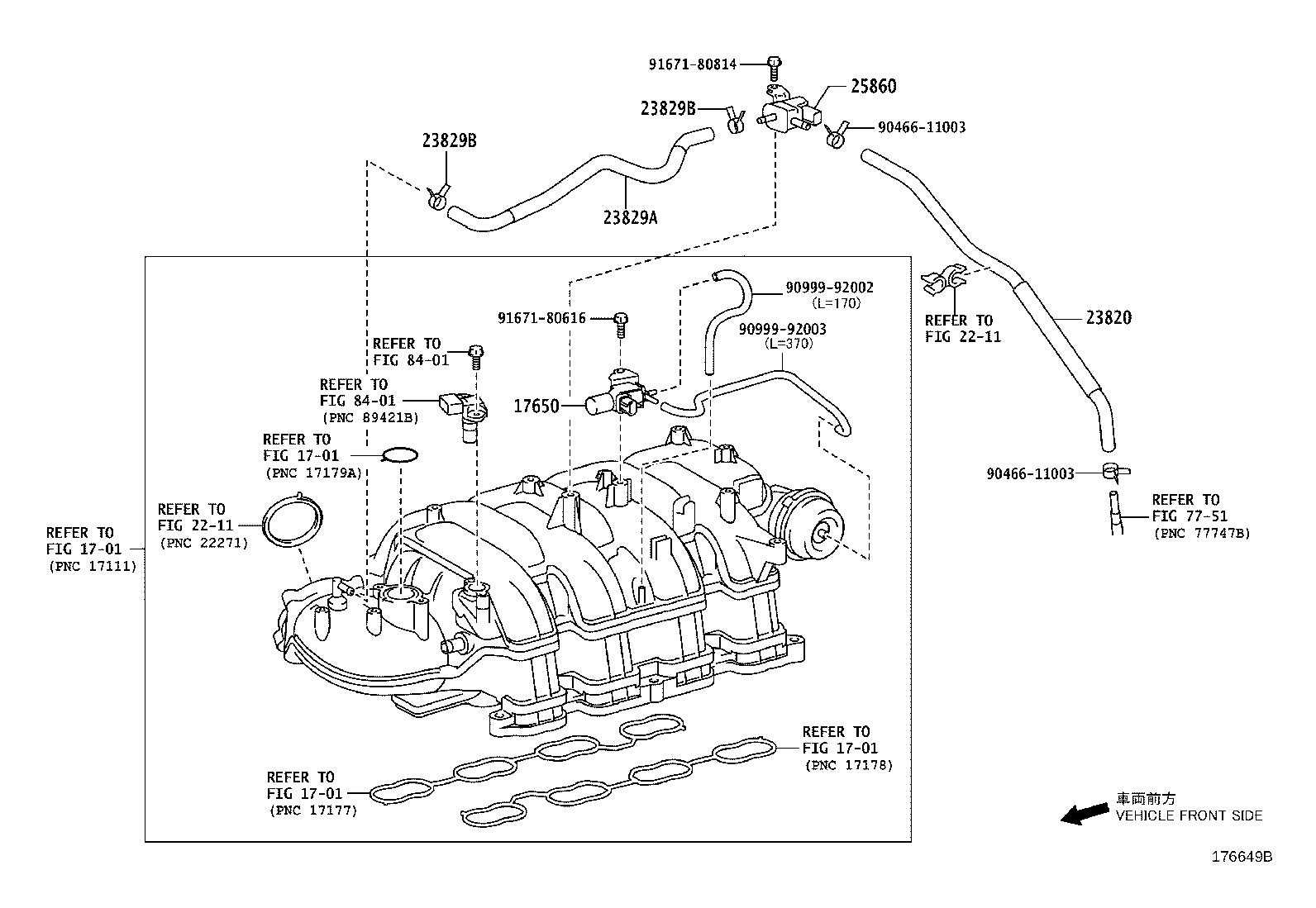 Toyota 23820-38010 HOSE ASSY, FUEL VAPOR FEED