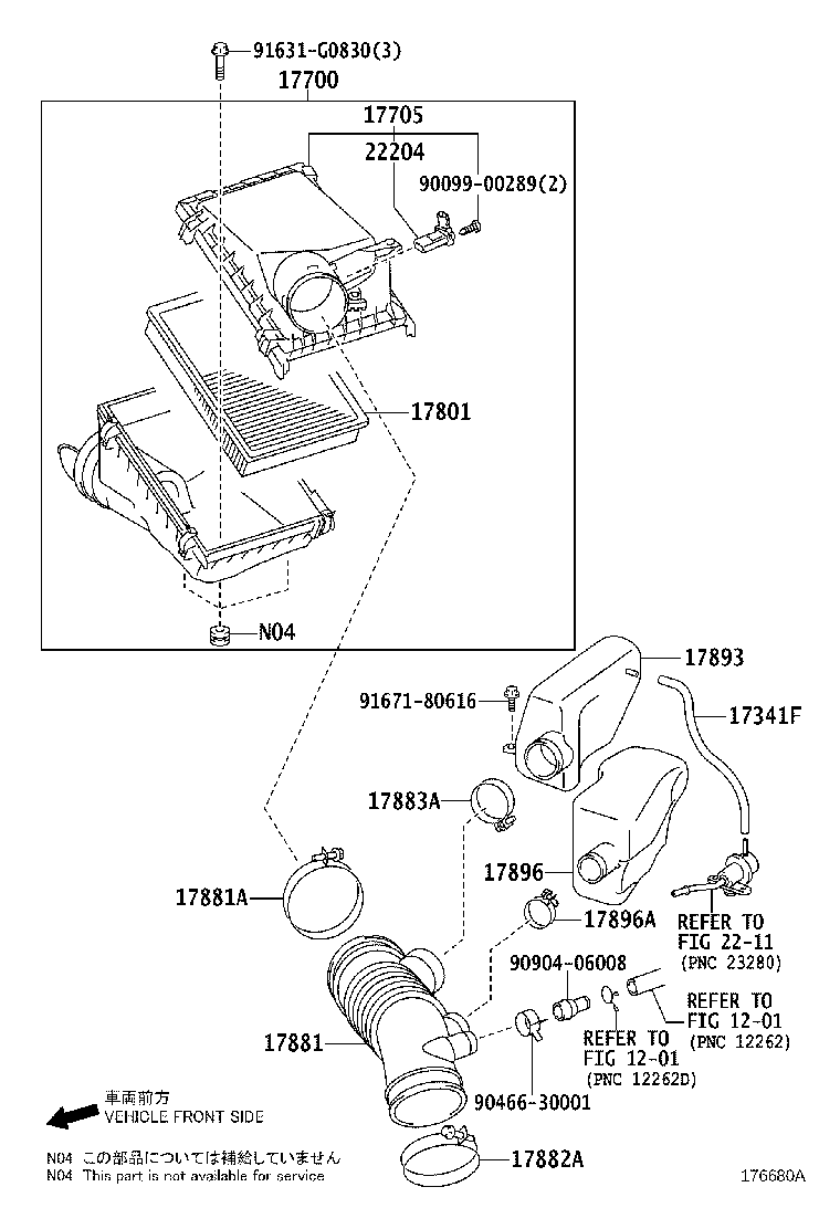 Toyota 17700-38210 CLEANER ASSY, AIR