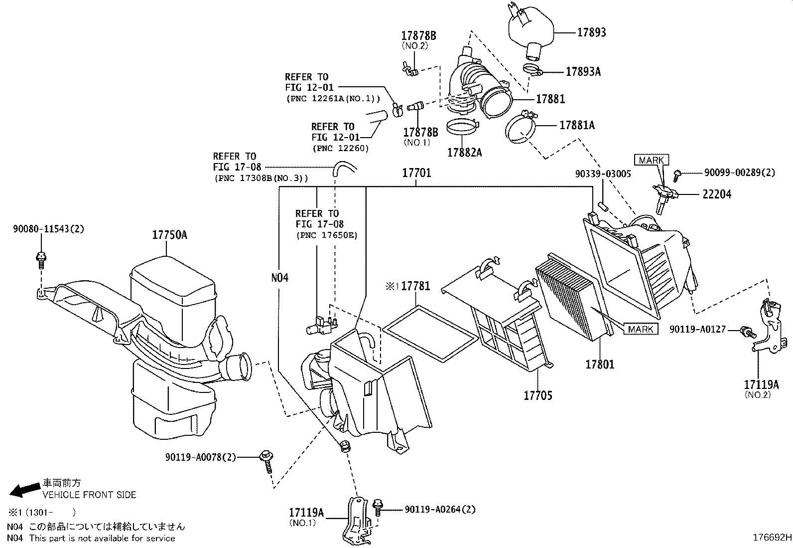 Toyota 17700-0P096 CLEANER ASSY, AIR