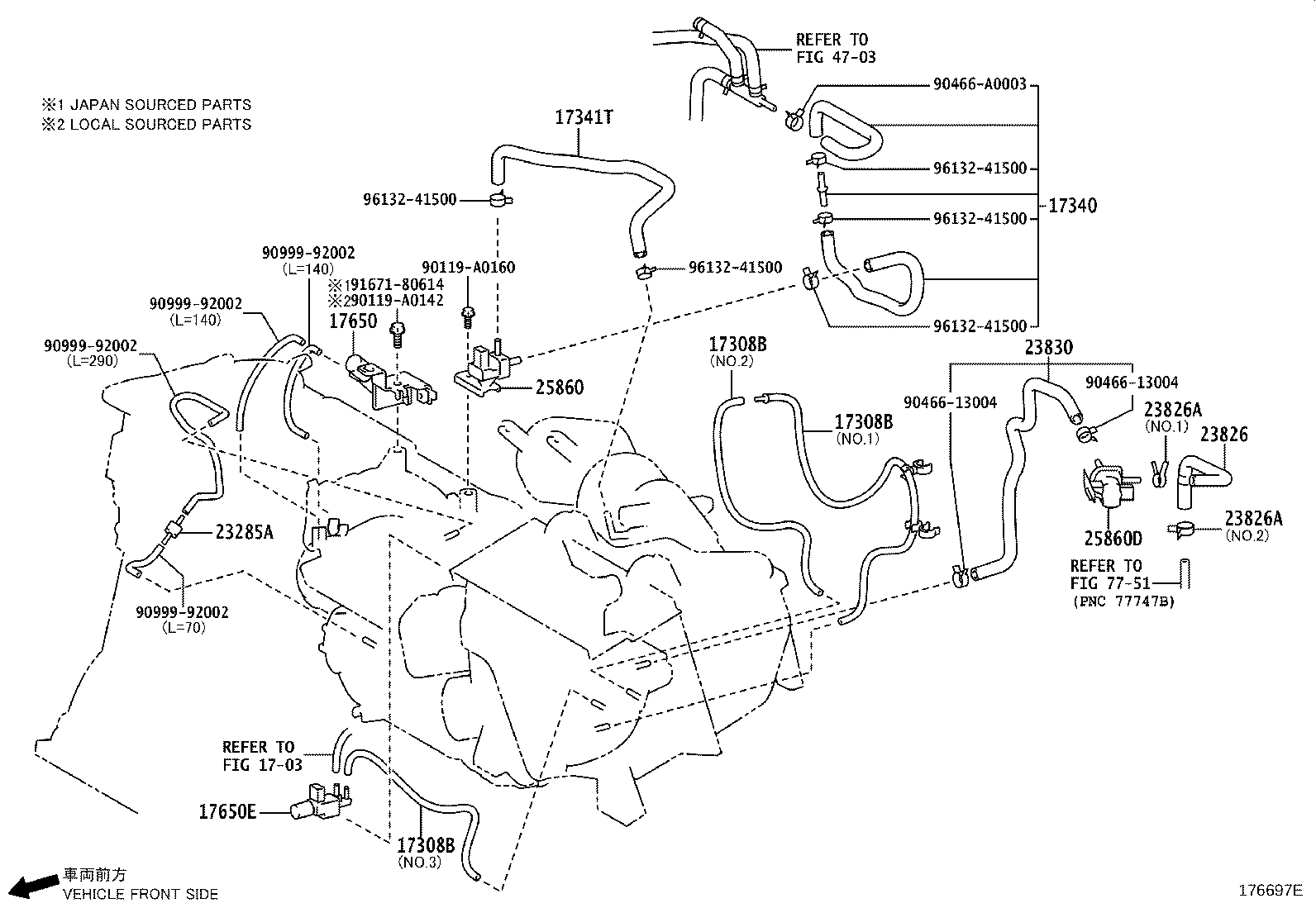 Toyota 44726-08010 HOSE, AIR, NO.1