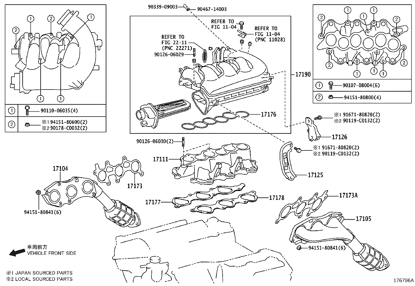 17140-0P030 MANIFOLD SUB-ASSY, EXHAUST, RH product image