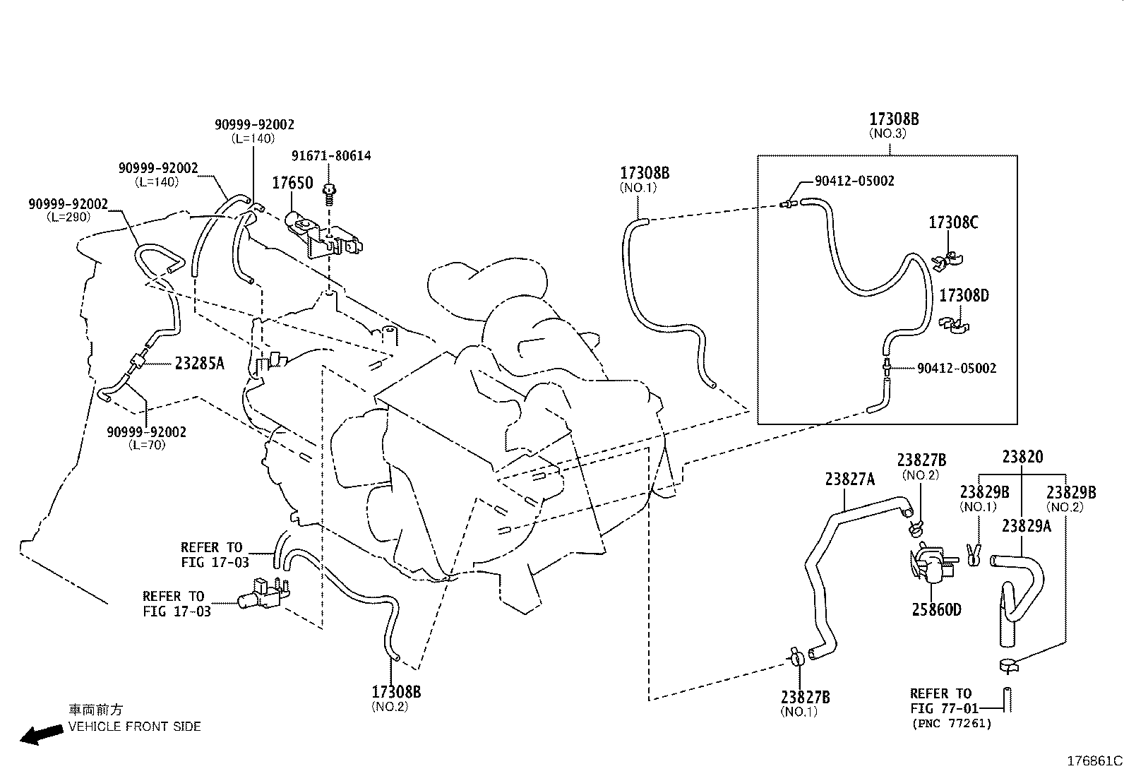 17308-36020 HOSE SUB-ASSY, VACUUM product image
