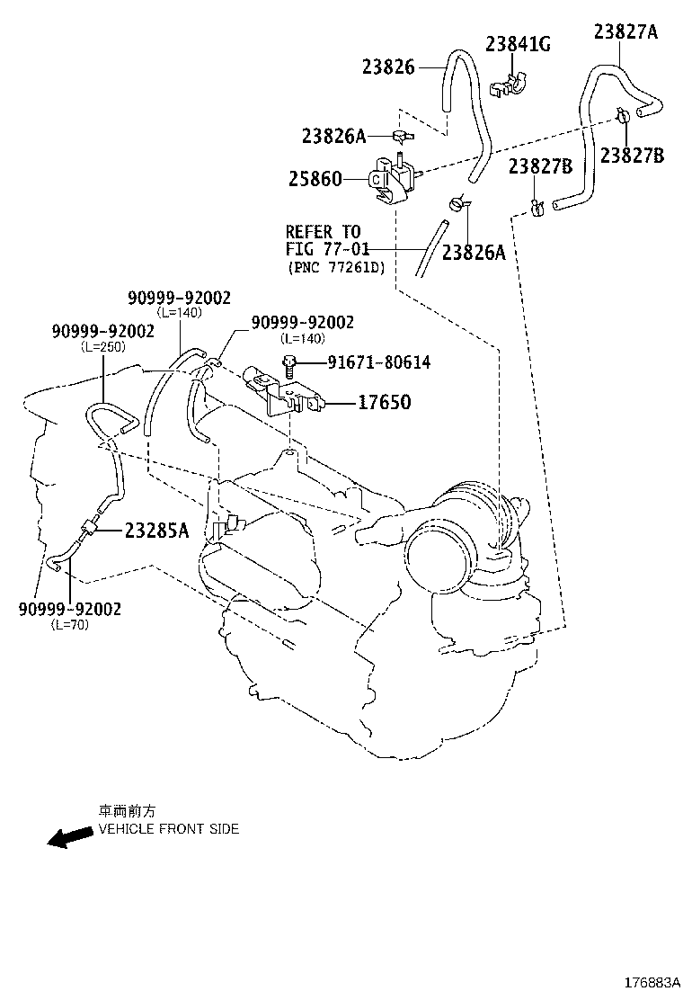 Toyota 25860-36040 VALVE ASSY, VACUUM SWITCHING, NO.1