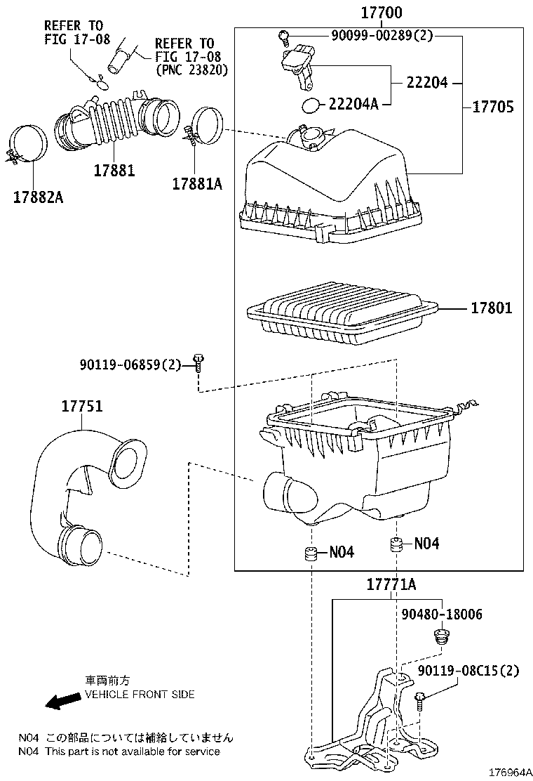 17893-37080 RESONATOR, INTAKE AIR, NO.2 product image