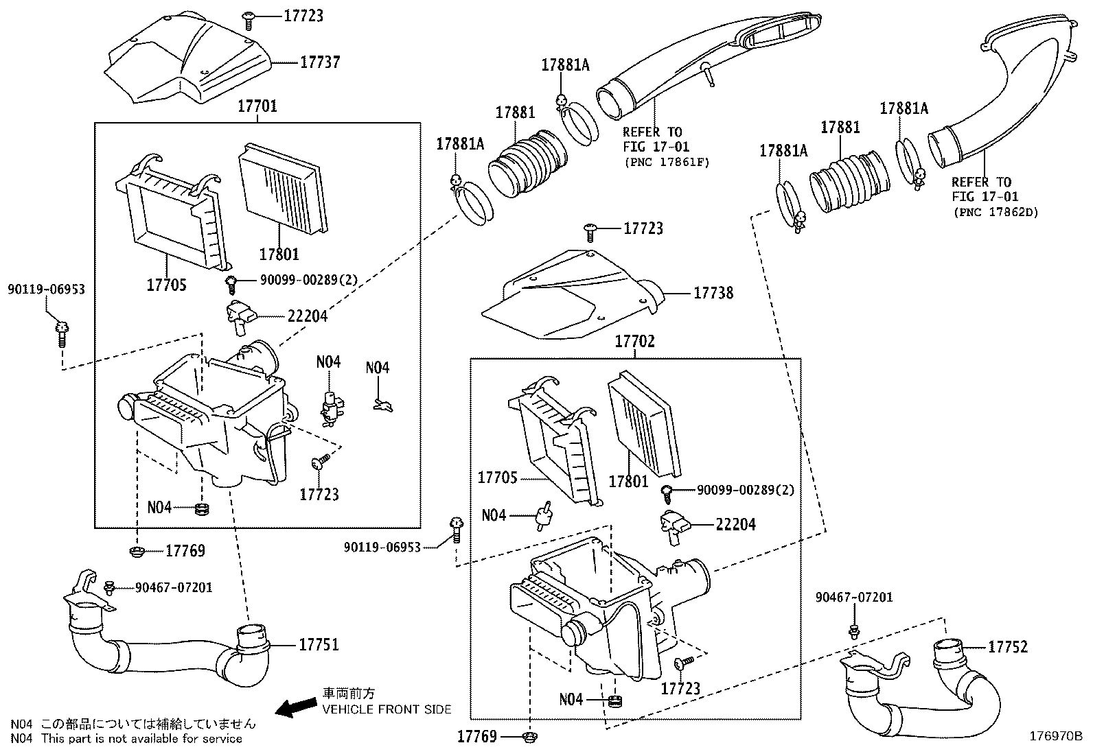 17702-45041 CASE SUB-ASSY, AIR CLEANER, NO.2 product image