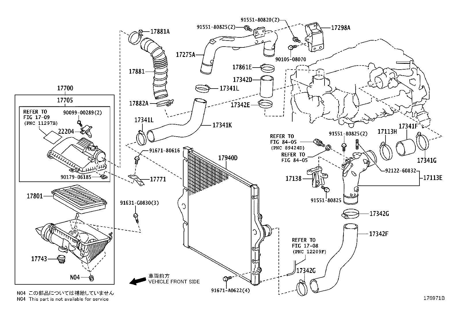 17341-11470 HOSE, AIR, NO.1(FOR INTERCOOLER) product image