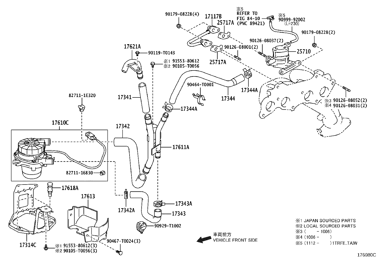17341-0C060 HOSE, NO.1(FOR AIR INJECTION SYSTEM) product image