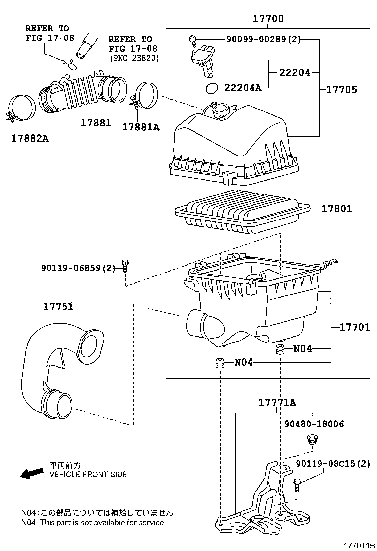 17771-21060 BRACKET, AIR CLEANER product image