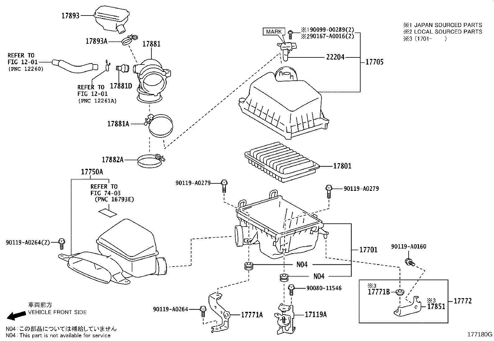 17772-0V010 BRACKET, INTAKE AIR CONNECTOR, NO.2 product image