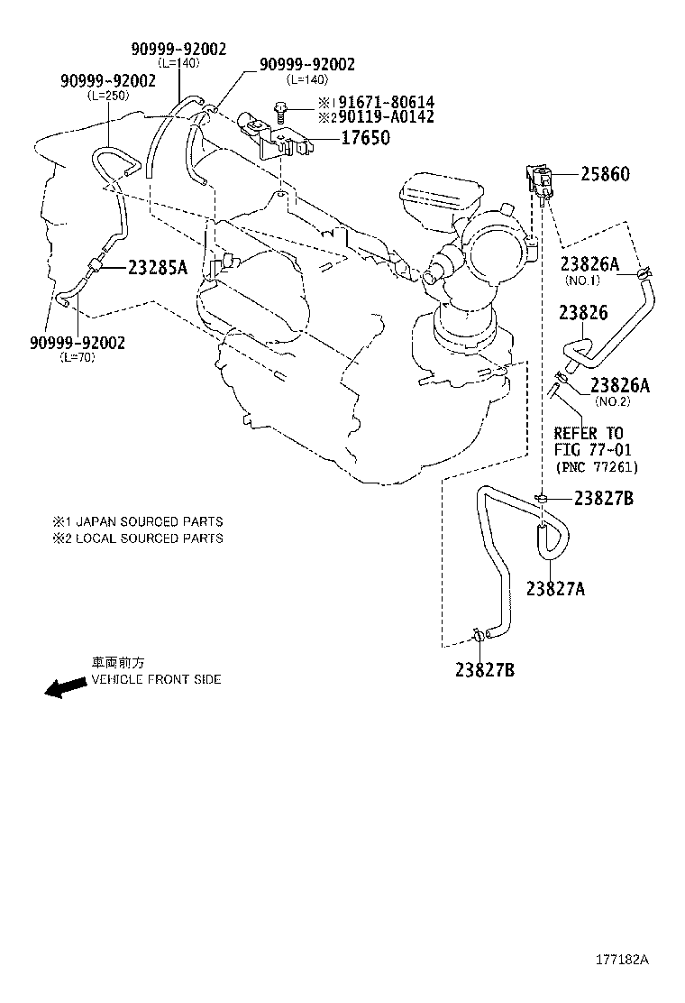 Toyota 90466-13005 CLIP(FOR FUEL VAPOR FEED HOSE, NO.1)